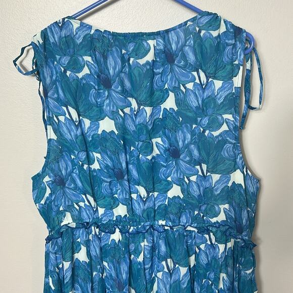 NEW Sundance periwinkle floral Maren Meadow sleeveless tiered dress - Picture 12 of 15